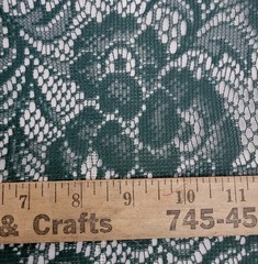 Dark Forest Green Floral Lace Fabric Yardage Rose Motif Mesh 4 YDS x 44″ Overlay
