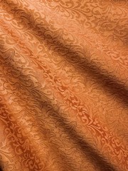 COPPER ORANGE Floral Brocade Fabric (60 in.) Sold By The Yard