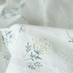 Lace Fabric Fresh Small Flower Leaf Printed Embroidery Cotton Fabric By the Yard