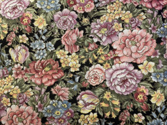 Garden Collectibles VIP Metallic Floral on Black Cotton Quilt Fabric Half Yard