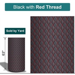 63″ Diamond Quilted Nappa Faux Leather Upholstery Fabric Foam Backed Auto DIY