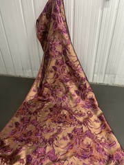 Purple Gold Copper Metallic Brocade Fabric 60” Width Sold By The Yard