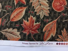 AUTUMN HARVEST Fabric M’Liss Fall Leaves Berries 2 Pieces each 1/2 yard