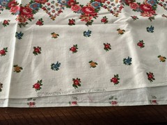 NEW VINTAGE LOOK FABRIC, 2/3 YARD, RED BLUE FLORAL, CRANSTON PRINT WORKS