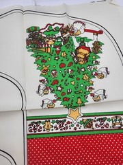 Vintage 1981 Teddy Bear stocking fabric patch press Christmas Sock
