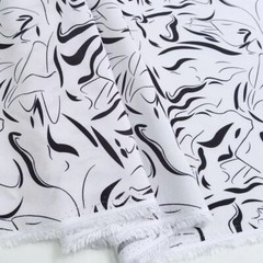 55” Wide Classic Black White Viscose Fabric Soft Rayon Material For Dress Shirt