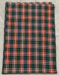 Tartan Cotton Fabric Plaid Red Navy-Blue White Green Gold 3.15 Yards x 44 Inches