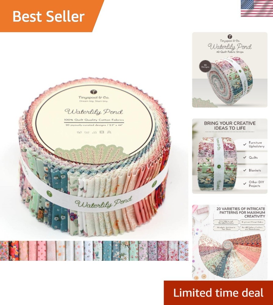 Impressionist Art Inspired Jelly Roll Cotton Strips for Quilting – 44” Length