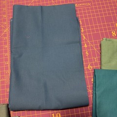 5 Yard Quilt Kit Solid Blue 1 Yard Pieces Cotton Fabric Connecting Threads