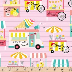 Hello Summer Pink Snack Shack CX1170 100% Cotton Fabric By the half yard