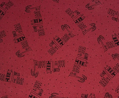 By 1/2 Yd “GLORY GARDEN” House Flag CLOTHWORKS Dark Red Black ~Joined at Hip