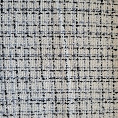 Soft White Tahari Flat Boucle Suiting w/ Small Gray/Black Double Windowpane