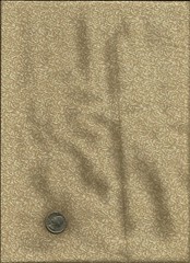 Nice Light Tan Tooled Leather Looking Print Tone-On-Tone Fabric by Cranston