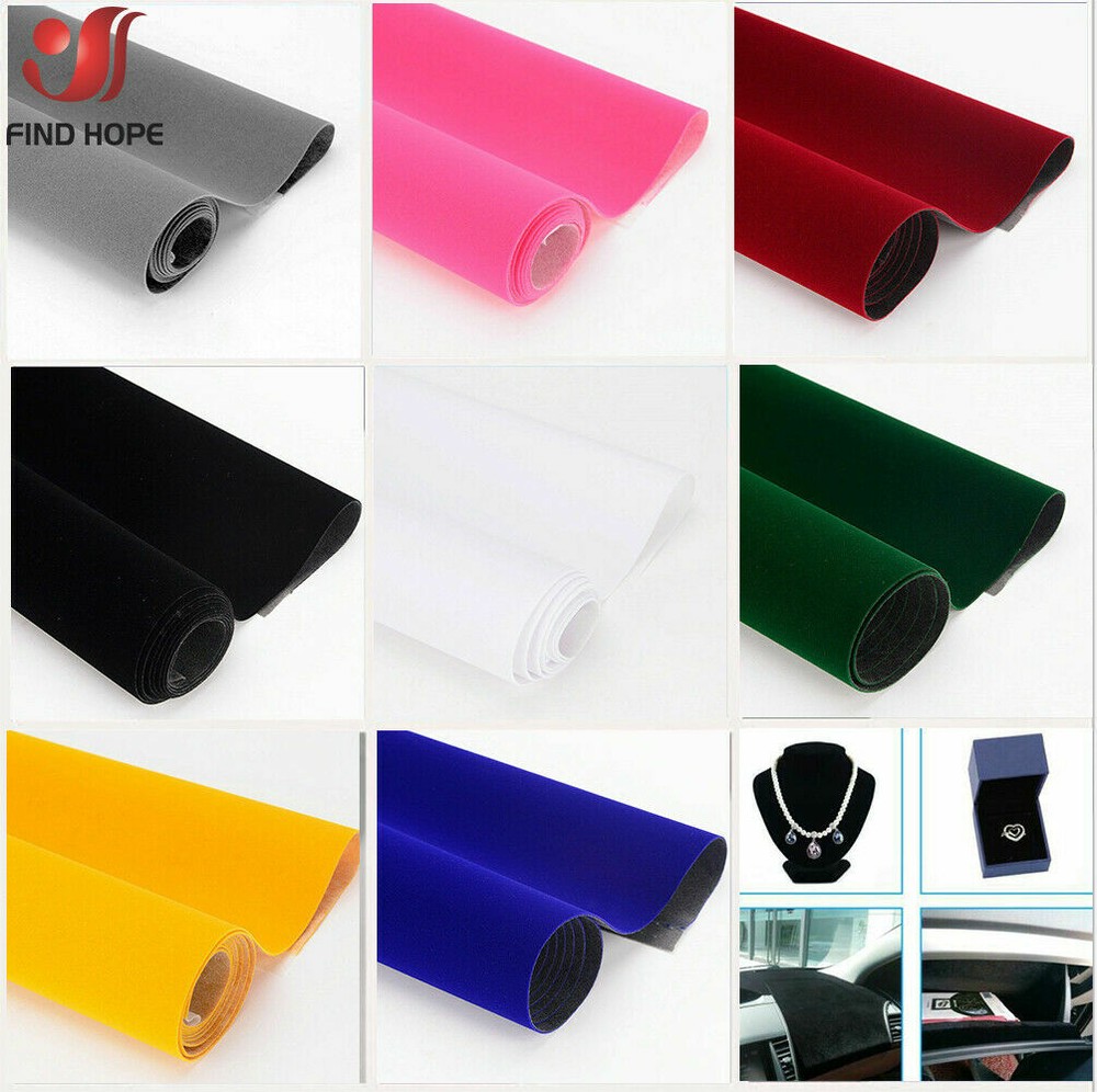 40*145cm MultiColor Flocking Felt Self-adhesive Fabric DIY Jewelry Drawer Decor