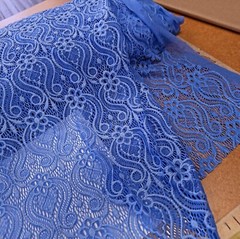 Powder Blue Lace Corded Fabric Special Occasion Netting Padded 52 Inches Wide