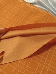 Grid Pattern Fabric Polyester Material Orangish Brown Color