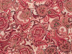 Printmaker Fabric Soft Flowy Burgundy Red Green Paisley 2+ yds 44 in