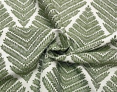 BALLARD DESIGNS EMMELINE IVY GREEN GEO CRYPTON PERFORMANCE FABRIC BY YARD 55″W