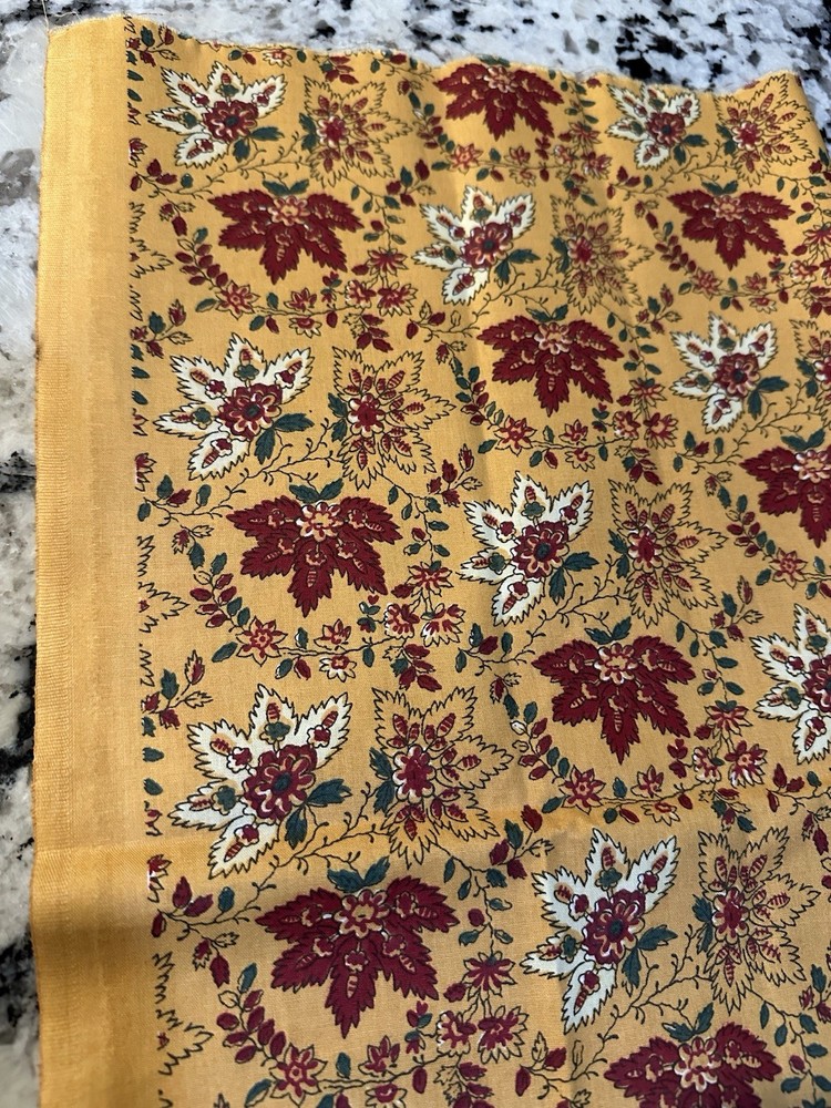 VTG South of France French Decorweight Fabric Cotton 19.5” X 35” Yd