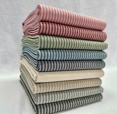 Herringbone Ticking Stripe Fabric Linen Look Cushion – 140cm Wide – Burgundy Red