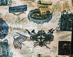 VTG BARKCLOTH Americana Revolutionary War Valley Forge Toile 44″X 3yd+15″