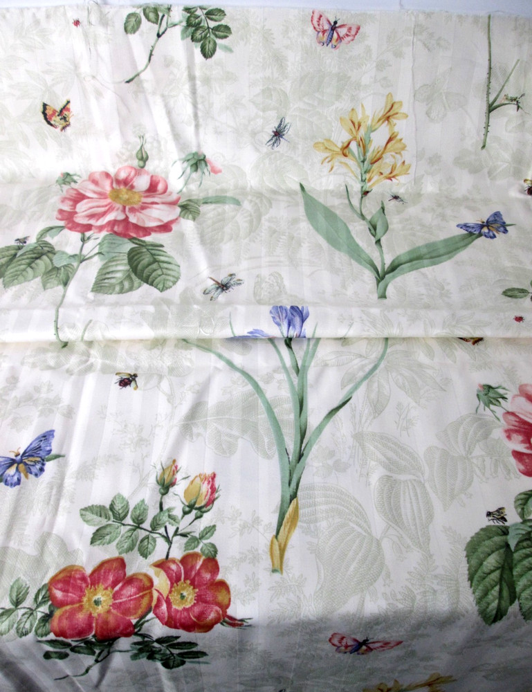 Mill Creek Fabric 3 Yards Floral Botanical Bees Butterflies Garden Print 108×55
