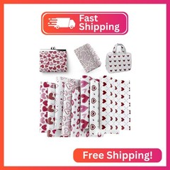 ONEART | 8 Pcs Printed Lychee Texture Faux Leather Sheets, 8″×12″ Red Heart PU L
