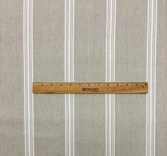 BALLARD DESIGN DENBY FLAX STRIPED BASKETWEAVE WOVEN LINEN FABRIC BY YARD 57″W