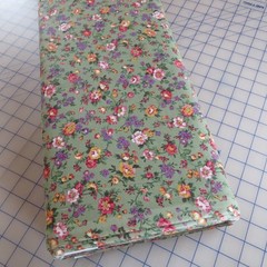 By The Yard ~ Country Floral On Green Cotton, $3.99 Ships Any Amount Of Fabric.
