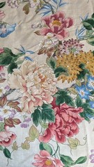 Vintage Richloom Floral Cotton 54″ Wide Upholstery Fabric 6 Yards 10 Inches