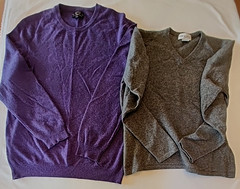 Lot Of 2 100% Cashmere Sweaters Cutter Holes Lot Upcycle Recycle
