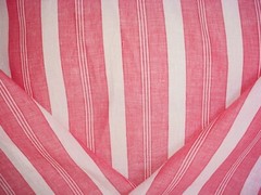 36-7/8Y Mulberry FD520 Antibes Stripe Light Red Cafe Stripe Upholstery Fabric
