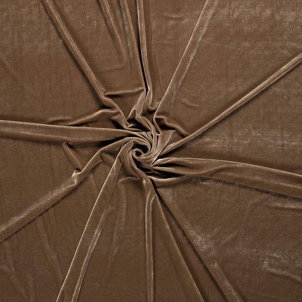 Luxury Stretchy Shiny Velvet Fabric Material – SAND