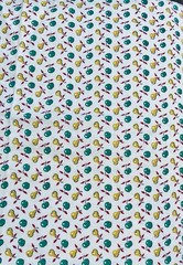 VTG `50`s Pear & Apple Yellow Green & Red Fruit Print on White 26″x20″