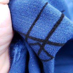Vtg Navy Blue Shimmer Fabric with Embossed Black Velvet 80s Abstract Print 4+Yds