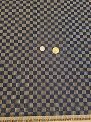 4 Yds Woven Jacquard Upholstery Fabric Checkerboard Blue/Gold Retro Geometric