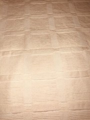 EUC 2pcs (4.8yd total X 54″) heavy cotton pink/peachy w/ “raised square” weave
