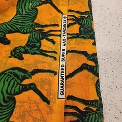 Jungle Party Zebras Gold Green 100% Cotton Fabric From Tanzania 132×40″