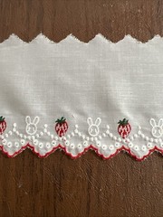 Strawberry Embroidered Lace By The Yard, New