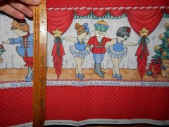 Daisy Kingdom Nutcracker Ballerina Border Christmas holiday fabric ballet red