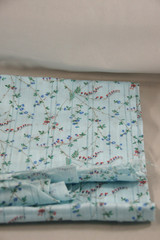 Blue Floral Flower Fabric 30″x30″ Material Scrap Remnant Red Green