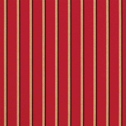 SUNBRELLA 5603 HARWOOD CRIMSON RED GOLD STRIPE OUTDOOR WOVEN FABRIC 1.4 YD 54″W