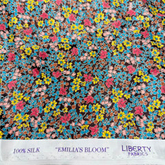 Liberty of London 100% Silk Satin “Emilia’s Blooms” Fabric 1 Yard Piece
