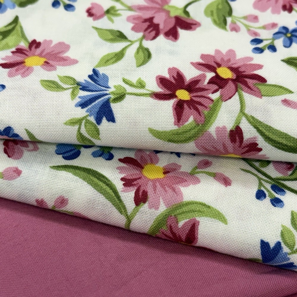 Robert Kaufman Pretty Sweet Floral & Pink Unbranded Quilt Cotton Fabric 2 Yards