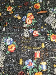 Lot Of 4 Pieces Of Sewing Ephemera Themed Fabrics, Hoffman, Dan Morris Etc Read