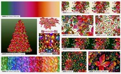 Hoffman – Yuletide Blooms – Poinsettia Repeating Border Stripe – Cream, Fabric B