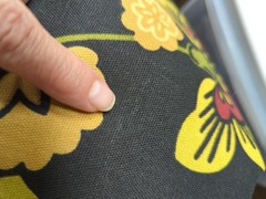 RAZZLE 2011 Covington Decorator Fabric Floral w/ Black Background 1.75 Yd 56″ W