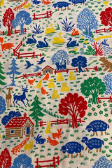 GENERAL FABRICS – SCENIC COUNTRY FARM, 44″ W– 1 1/8 YARDS