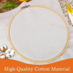 10 PCS Cotton Embroidery Fabric PreCut Squares Natural Color 20×20 Inch