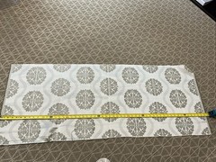 Designer Fabric Remnant Beige & Silky Silver Thread 21” X 54”